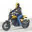 Bruder 63053 BWORLD Motocicleta Ducati Scrambler con piloto