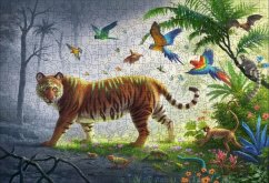 Dřevěné puzzle Tygr v džungli 500 dílků