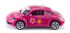 SIKU Blister 1488 - VW Beetle růžový s polepkami