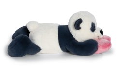 NICI Plyšová panda Love so srdiečkom - ležiaca, 20 cm