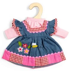 Bigjigs Toys farmerruha rózsaszín szegéllyel 34 cm-es babához