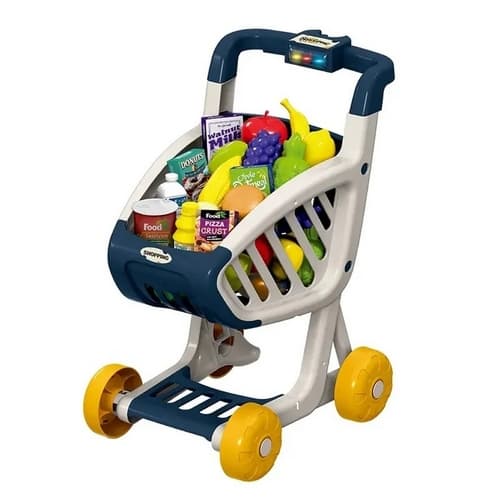 Bavytoy Carrello della spesa per bambini con accessori