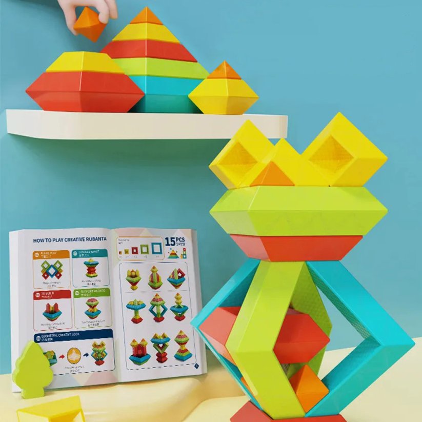 Bavytoy stavebnice s geometrickými tvary 30ks
