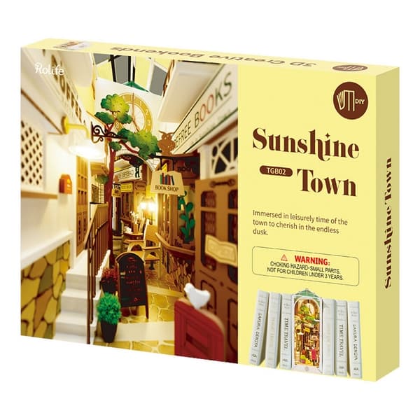 Casa en miniatura RoboTime Bookstop Sunny Town