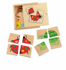 Woody Mini puzzle Beruška v dřevěné Krabičce
