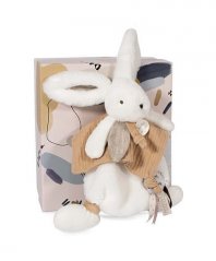 Doudou Zestaw upominkowy - Pluszowy królik z muchomorkiem 25 cm beżowy