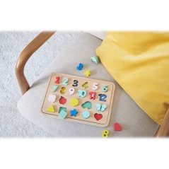 Petit Collage Insert puzzle avec chiffres et formes multilingue