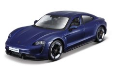 Bburago - Auta HOBBY, Porsche Taycan Turbo S, modrá, 1:24