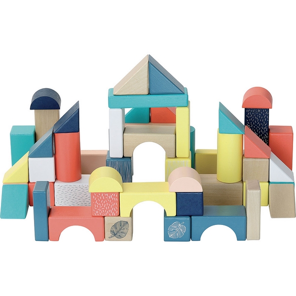 Vilac Cubes en bois colorés Canopée 54 pcs