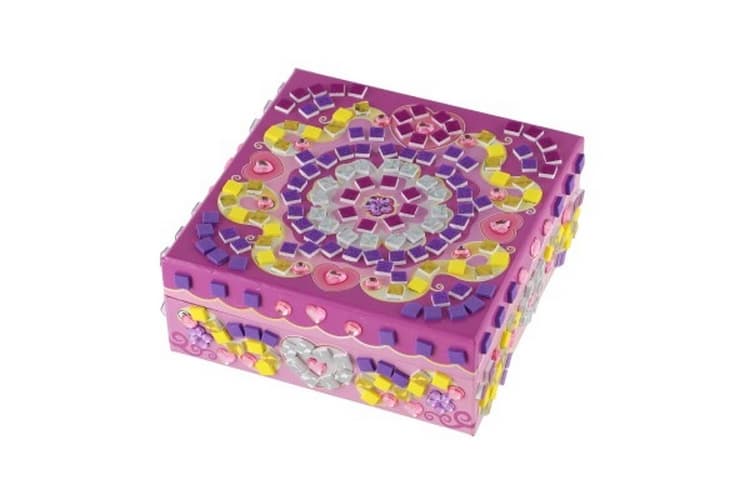 Kreatívna súprava šperkovnice s mozaikou s doplnkami v krabičke 21x18x5,5cm