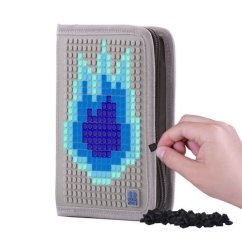 Piórnik szkolny PIXIE CREW szaro-niebieski