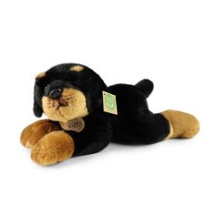 Rappa plüss kutya rottweiler fekvő 30 cm KÖRNYEZETBARÁT