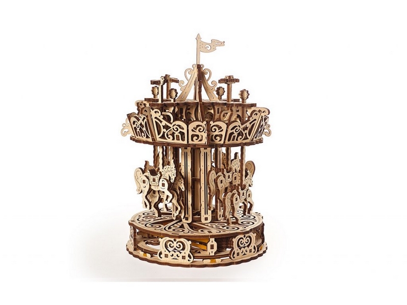 Ugears Casse-tête mécanique en bois 3D Carousel