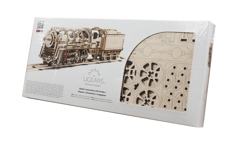 Ugears 3D Puzzle meccanico in legno Locomotiva a vapore 4-6-0 con tender