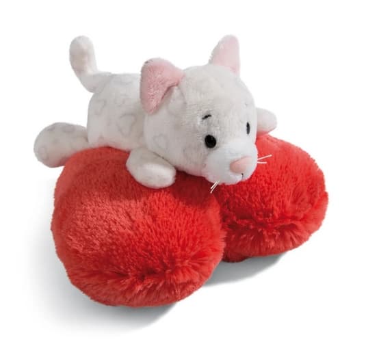 NICI peluche Love Cat carino sdraiato, cuore, 13cm