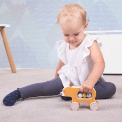 Bigjigs Toys Ursuleț de pluș pe roți
