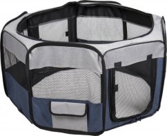 Padoc pentru câini Flamingo FLAVIO gri/albastru 116x116x48cm