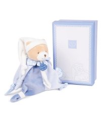 Doudou Zestaw upominkowy - zabawka z uchwytem na smoczek miś 17 cm