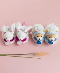Coffret cadeau Doudou - Ensemble de chaussures avec hochets lapin 6-12 mois