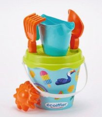 Wiadro Ecoiffier Holiday z imbrykiem i akcesoriami, 17 cm