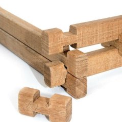 Jeujura 64 de piese Set de lemn pentru grajduri din lemn