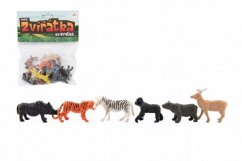 Állatok mini szafari állatkert műanyag 5-6cm 12db zacskóba csomagolva