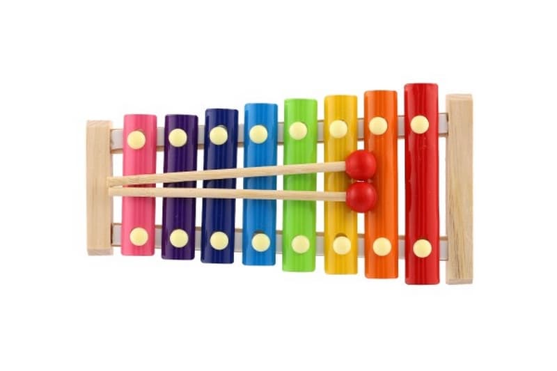 Xylophone bois/métal 24cm avec maillets