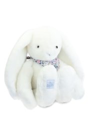 Doudou Plyšový biely králik so šatkou 50 cm