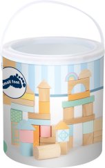 Malé pastelové drevené kocky 50 ks