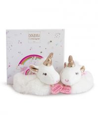 Set regalo Doudou - Set di scarpine con sonagli unicorno 0-6 mesi