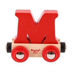 Bigjigs Rail Wagon Voie ferrée en bois - Lettre M