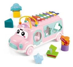 Puzzle bus avec xylophone - rose