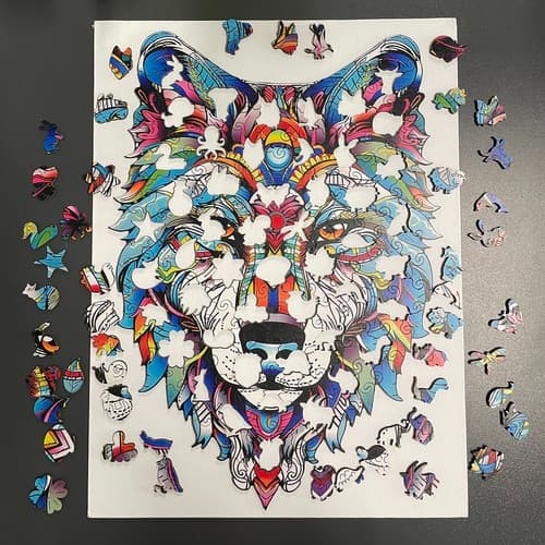 Wooden puzzle - Vlk