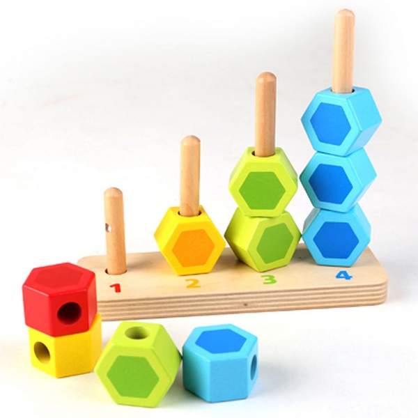 Hape Stringing formes hexagonales colorées