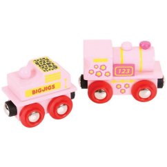 Bigjigs Rail Moteur rose avec tender