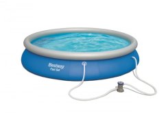 Okrągły basen naziemny Bestway Fast Set, filtracja nabojowa, średnica 4,57 m, wysokość 84 cm