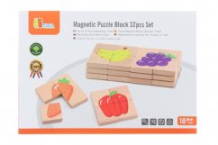 Viga Dřevěné magnetické puzzle - ovoce