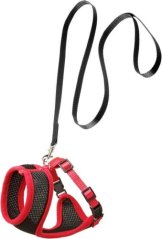 Flamingo Postroj a vodítko pro kočky Černá/červená S