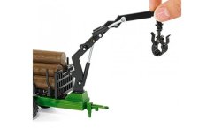 SIKU Farmer 1954 - Tractor John Deere cu remorcă forestieră 1:50