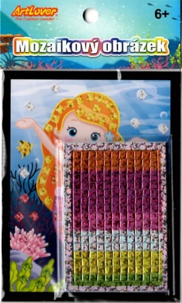 Mozaikový mini obrázok morskej panny vo vrecku