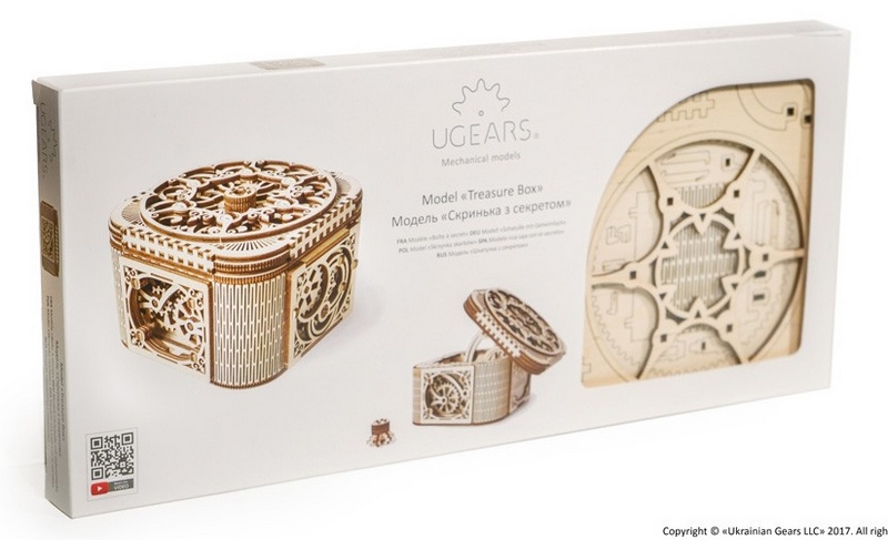 Ugears 3D Puzzle meccanico in legno Scatola per gioielli