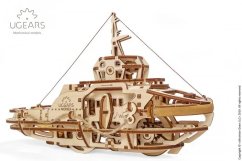 Ugears Puzzle mecanic 3D din lemn Remorcher