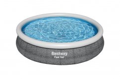 Nafukovací bazén Bestway  Fast Set šedý s kartušovou filtrací 366 x 76 cm