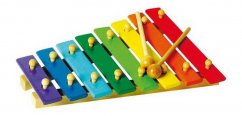 Malý nožný drevený xylofón farebný 8 nôt
