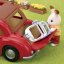 Sylvanian Families - 5448 Rodinné cestovní auto červené s kočárkem a autosedačkou