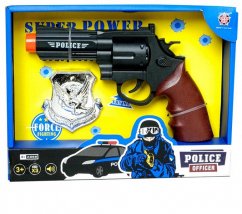 Pistola de policía con placa