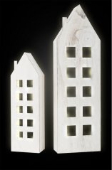 Maisons lumineuses en bois à petits pieds 2pcs