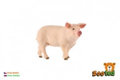 Cochon domestique zoqué en plastique 10cm dans un sac