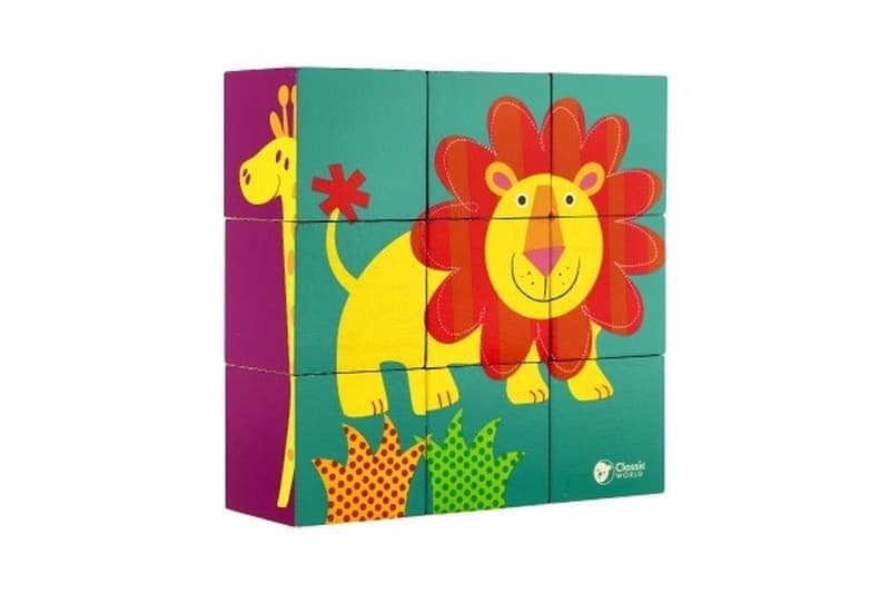 Kocky Divoké zvieratá/Zoo Wood 9ks v krabici 20x18x6cm 12m+
