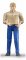 BWORLD 60006 Figura masculina - camisa beige, pantalones azules